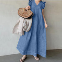 Vestido de mezclilla para mujer Maxi Jean Vestido largo - details 1