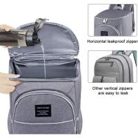 Mochila térmica diaria de gran capacidad con refrigerador, mochila aislada impermeable a prueba de fugas, gris - details 3
