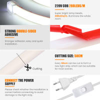 Cinta de Luz LED GAHADA Moderna Impermeable, Flexible, Luz Cálida Blanca/Blanca Natural/Blanca LED - details 4