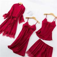 Conjunto de 2 piezas para mujer, camisón con cuello en V, ropa de dormir de seda, ropa, ropa de dormir para el hogar - details 1