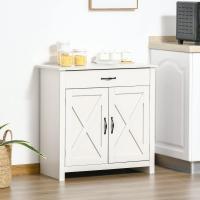 Buffet 1 Cajón 2 Puertas Estante Interior Ajustable Mueble Auxiliar Decorativo Comedor 80x397x80 cm Gris - details 10