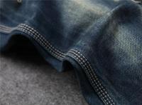 Nuevos pantalones vaqueros rasgados para hombre, pantalones vaqueros informales a la moda, pantalones pitillo rectos de alta calidad, Color azul oscuro Vintage, Dropship para hombre - details 5