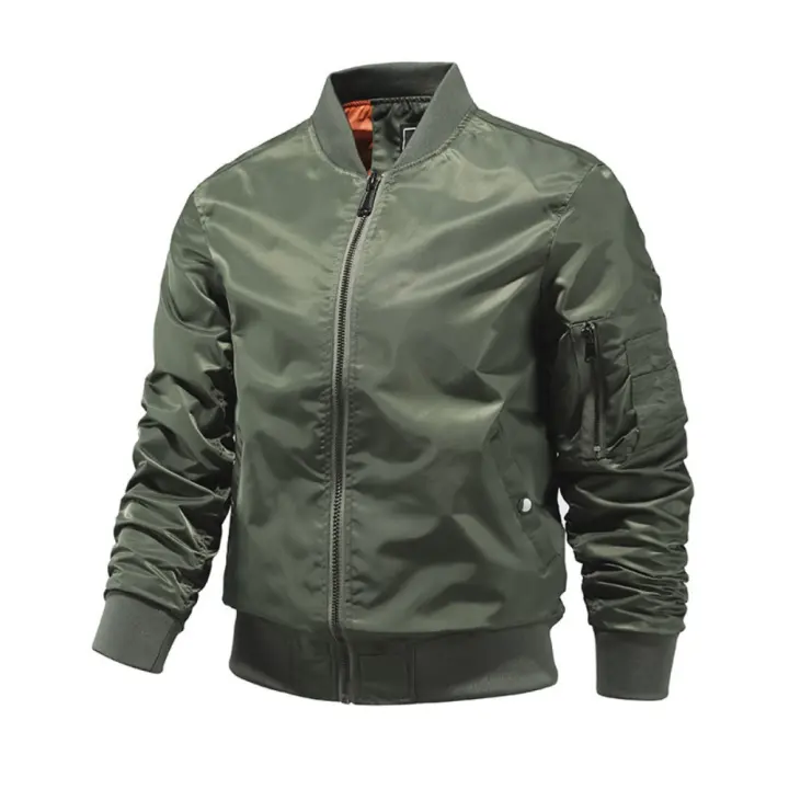 Chaqueta Bomber MA1 para hombre, ropa de calle de moda Hip Hop, abrigos con cremallera, uniforme de béisbol para hombre, chaquetas de piloto, ropa de primavera y otoño - 1