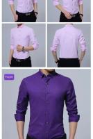 Camisa blanca de manga larga de tres botones para hombre, estilo informal coreano, verano - details 8