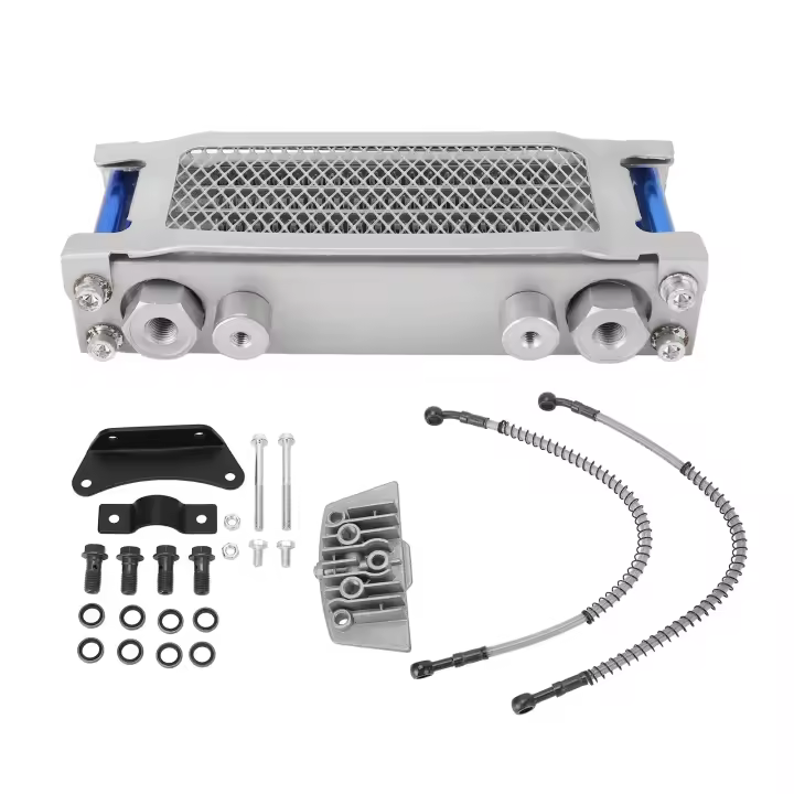 Kit de enfriador de aceite de aluminio para motocicleta, reemplazo de alta eficiencia para Monkey de 50cc a 110CC, 4 filas, azul - 1