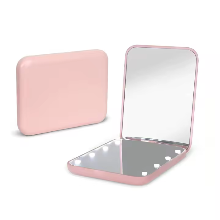 Espejo de Maquillaje Plegable y Portátil Scttomon con Luz LED Espejo de Bolsillo Magnificación 1X/3X para Viajes - 1