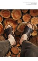 Nuevas sandalias deslizantes, zapatos planos con punta redonda, suela suave y gruesa, zapatillas en espiga, zapatillas con hebilla de cinturón para hombre - details 19