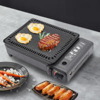 Parrilla de Gas para acampar, parrilla de mesa portátil pequeña con red de parrilla, sartén y otros accesorios, estufa de Gas butano - details 0