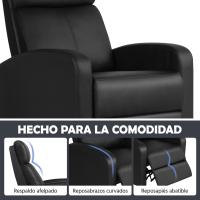 Sillón de Masaje Silla Relax Butaca Sofá Ajustable de Relajación con Función Reclinable para Sala de Estar y Dormitotio Gris - details 60