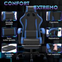 Silla de Juegos Ergónómica Silla de Oficina con Masajeador Carga de 150kg Ajustable Altura - details 37