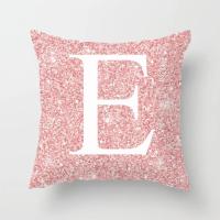 Cojín de sofá con letras brillantes de color rosa de 45x45 cm con almohada de respaldo central - details 5