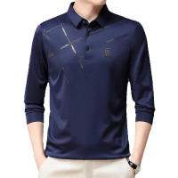 Camiseta de manga larga para hombre, Polo informal con cuello de moda sin hierro, para negocios, otoño, 2025 - details 1