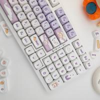 68 lindo MOA altura púrpura cambio gradual conejo sublimación caliente keycap pequeño conjunto completo 87 mecánico 61 teclado 98 para 104 (teclado no incluido) - details 4