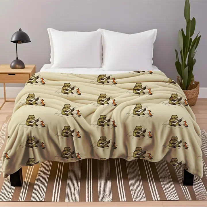 Manta de Flanela Zen Japonesa Suave Estilo Fresco/Caliente Resistente al Desvanecimiento - 1