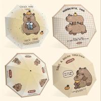 Paraguas automático con estampado de letras Capybara, paraguas ligero Anti-UV, protección solar, sombrilla de doble uso para sol y lluvia - details 7