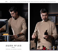 Uniforme de Chef de comida occidental para hombres y mujeres, conjunto de manga larga, pastelería, hornear, cocina, ropa de trabajo, logotipo de moda, Otoño e Invierno - details 28
