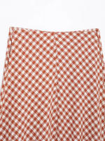 TRAFZA-traje a cuadros para mujer, elegante traje sin mangas con botones decorativos, chaleco con tirantes elegante + falda acampanada de cintura alta - details 19
