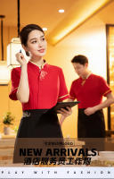 Ropa de trabajo para camarero de hotel, uniforme de manga corta para restaurante chino, comedor, club, servicio de limpieza de habitación de hotel, verano, mujer - details 0