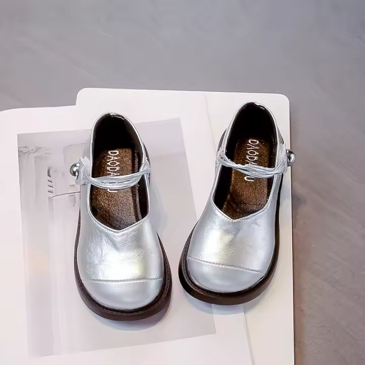Zapatos de Princesa de Cuero para Niñas Multifuncionales, Casuales, Antideslizantes, Suela Suave, Estilo Coreano, Otoño 2024 - 1