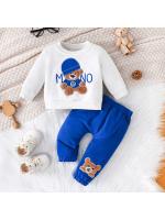 Conjunto de Ropa para Bebé de 3 a 24 Meses Camiseta de Manga Larga con Estampado de Osito de Dibujos Animados Pantalones Azules Marinos Juego de Ropa Infantil - details 7