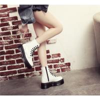 Suelas gruesas con forro polar Botas Dr. Martens, cremalleras laterales, botas cortas de mujer británica, suelas de pastel, botas de trabajo y zapatos de algodón - details 26