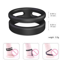 Anillo de Pene Doble de Silicona OOEEY para Retardo de Eyaculación Añadores de Pene Masculino Juguetes Sexuales Eróticos para Hombres - details 2