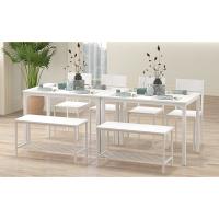 soges 4 Personen Esstisch-Set, 110cm Küchentisch-Set für 4 Personen, 2 Stühle mit Rückenlehne,