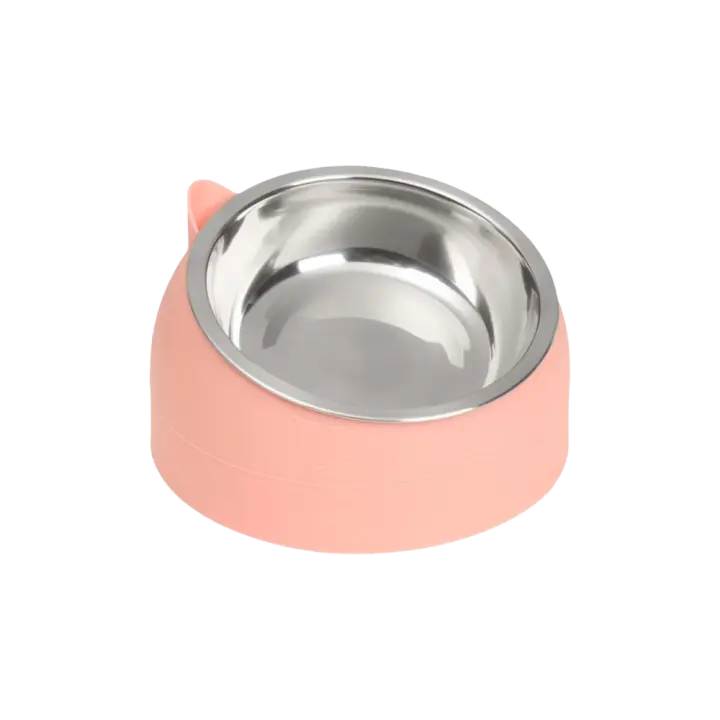 Tazón de Alimentos para Mascotas de Acero Inoxidable Diseño Oblicuo Resistente a Caídas - 1