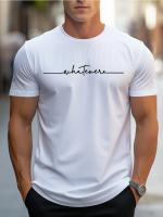 Verano de los hombres Casual tamaño suelto 100% algodón letra impresión cuello redondo manga corta camiseta Top - details 4
