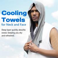 Toalla refrescante con capucha, toallas de refrigeración para cuello y cara, para Sauna, Yoga, Camping, entrenamiento, gris - details 5