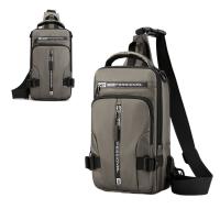Bolso de pecho para hombre con múltiples bolsillos a la moda, bolso de mensajes deportivo de tela Oxford con carga USB, bolso cruzado multifunción de Color sólido para niños - details 22