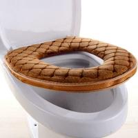 Cubierta de asiento de inodoro de felpa, modelo Universal impermeable, anillo de inodoro lavable con cremallera, alfombrilla de baño, nuevo, Invierno - details 6