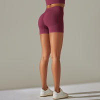 Hamidou-pantalones cortos de Yoga para mujer, Shorts deportivos de cintura alta, sin costuras, con realce de glúteos, para gimnasio, entrenamiento de verano - details 6