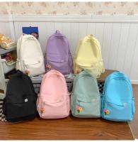 Mochila Impermeable de Nylon para Mujer Bolsa de Viaje Femenina Mochila Escolar para Niñas Adolescentes Bolsa de Libros de Color Sólido - details 25