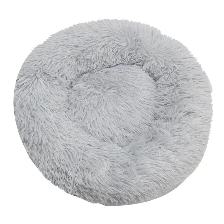 Cama redonda para mascotas, nido de felpa de muchos colores, sofá cálido para dormir para perros, 40-90cm, Invierno - 1