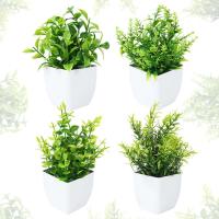1/4 UDS bonsái Artificial árboles verdes plantas de hierba ETA flores falsas decoración del jardín del hogar fiesta de boda - details 2
