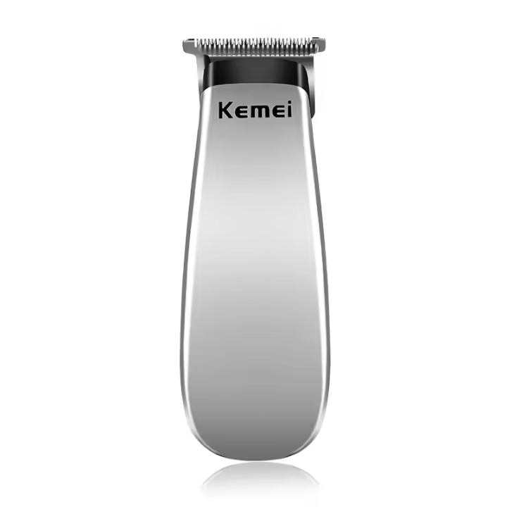 Kemei-cortadora de pelo de bolsillo portátil, Mini cortadora de pelo eléctrica compacta de cabeza afeitada, máquina de acabado de hoja en T de tallado de 0mm, KM-666B - 1