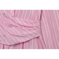 BUNO-novedad de verano coreano para mujer, estilo de moda, minivestido versátil de manga larga con cuello en V a rayas rosas - details 10