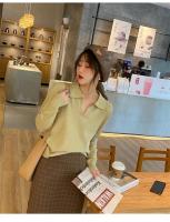 Suéter con cuello de Polo para mujer, jerseys de manga larga, Tops de punto Delgado, Jersey suave, ropa de calle Simple, Otoño e Invierno - details 3