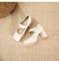 Zapatos Mary Jane de tacón alto con punta cuadrada, hebilla y tacón grueso. - details 26