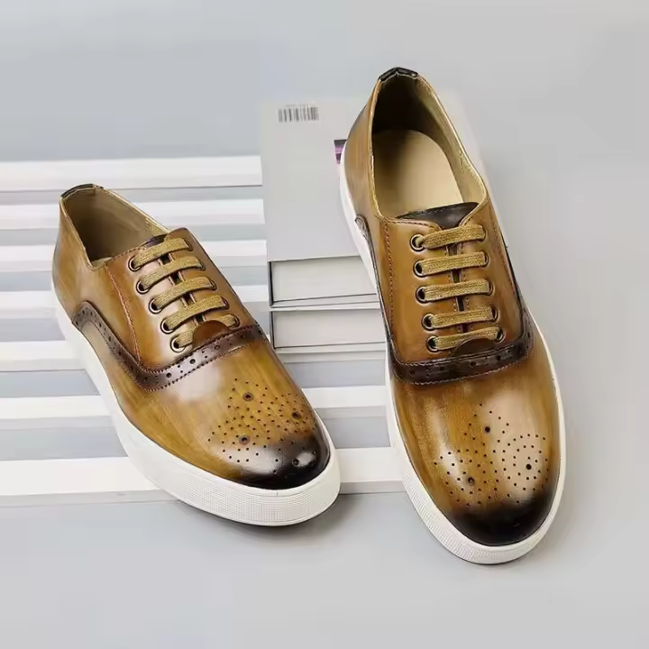 Nueva moda vendedora caliente para los hombres, zapatos de alta calidad con cierre de correa de cuero en capas, zapatos de hombre - 1
