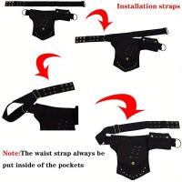 1 pieza de estilo Punk para hombre y mujer, cubierta de riñón negra Simple, soporte para teléfono móvil, tarjetas y llaves, bolsa Vie para ciclismo para hombre y mujer - details 7