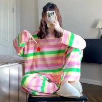 Conjunto de Pijama de Manga Larga Coreana Talla Grande Moda de Dormir para Mujeres - details 2