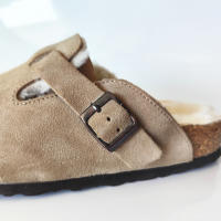 Zapatos de cuero para hombre y mujer, antideslizantes, con bolsa, estilo fresco, zapatillas de playa, lana caliente. - details 15