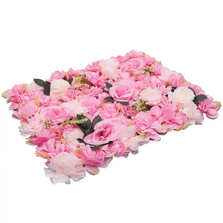 Hortensia Artificial para boda, Panel de pared de flores rosas, decoración de lugares de boda, decoraciones para el hogar, 12 unidades - 1
