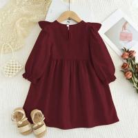 Vestido liso informal de otoño, vestidos plisados ​​de manga larga para niñas, ropa rosa, nueva ropa de moda para niños - details 2
