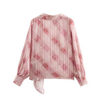OUWU- Nuevo Abrigo Para Mujer: Blusa Frontal Con Detalles Plisados, Mangas Largas Y Dobladillo Asimétrico Para Un Look Moderno - details 2