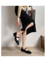 Zapatos Mary Jane de estilo coreano con estampado de leopardo, cabeza cuadrada pequeña, estilo temperamento 2025, con tiras de diamantes y boca baja para mujer - details 10
