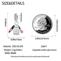 Dijes de plata de ley 100% para mujer, joyería fina DIY, regalo con cuentas de circón y Material metálico de piedra Natural - details 21