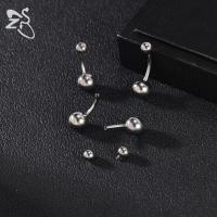 ZS 1 PC G23 Anillo de ombligo de acero de titanio para mujer CZ Crystal Internally Threaded Navel Barbell Stud Barra larga Piercing corporal - details 4